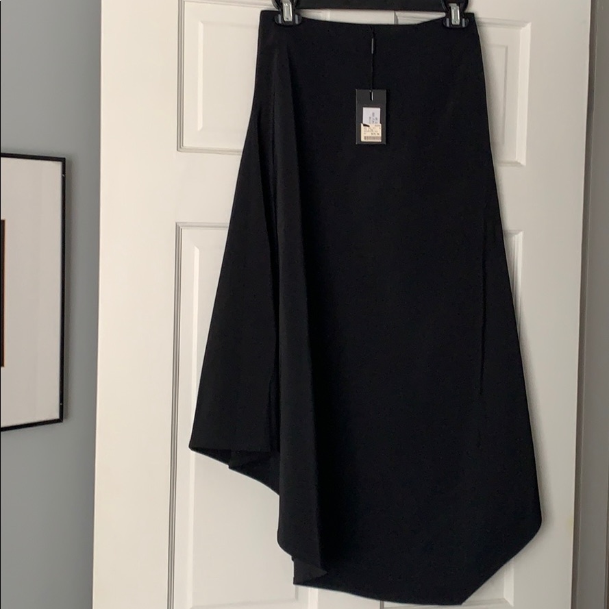 Eun Hwa Asymmetrical Dress. Black Silk, Sz.6. New!